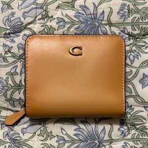 Coach Tan Leather Zipper Wallet